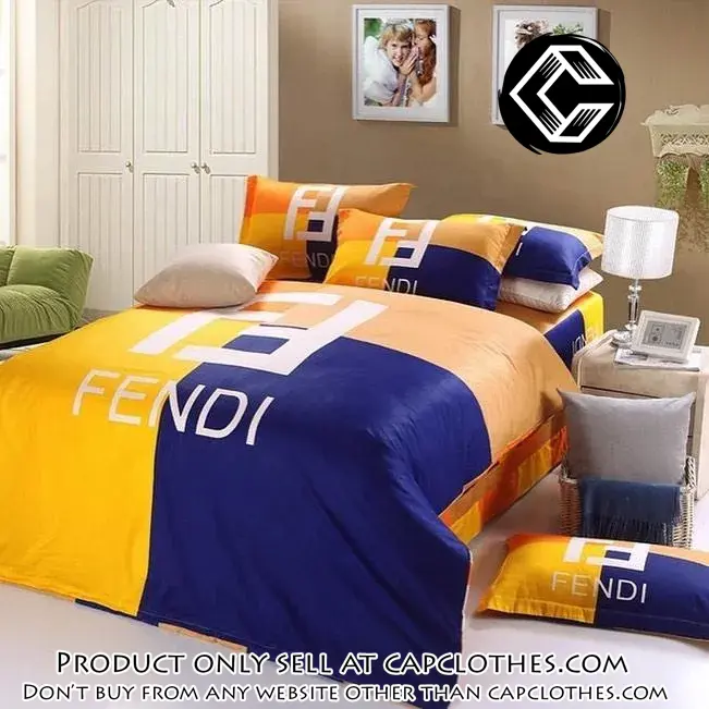 Fendi logo luxury brand highend bedding set home decor cc4338822
